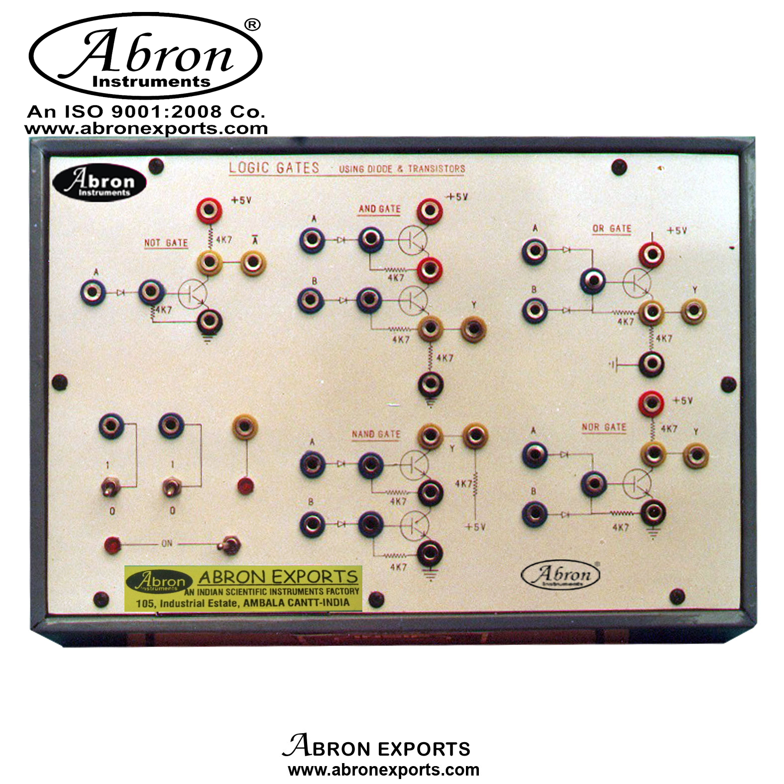 Basic Logic Gates Trainer Using Discreat Components Resistance Transister Diode ETB Electronic Trainer Kit Abron AE-1434A